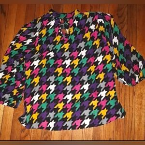 ✅Ashley Stewart's Houndstooth Multicolored Top✅